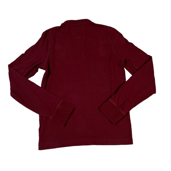 Hollister Shirt Women's Long Sleeve Quarter Button Up Embroidered Pullover Red M - Picture 12 of 13